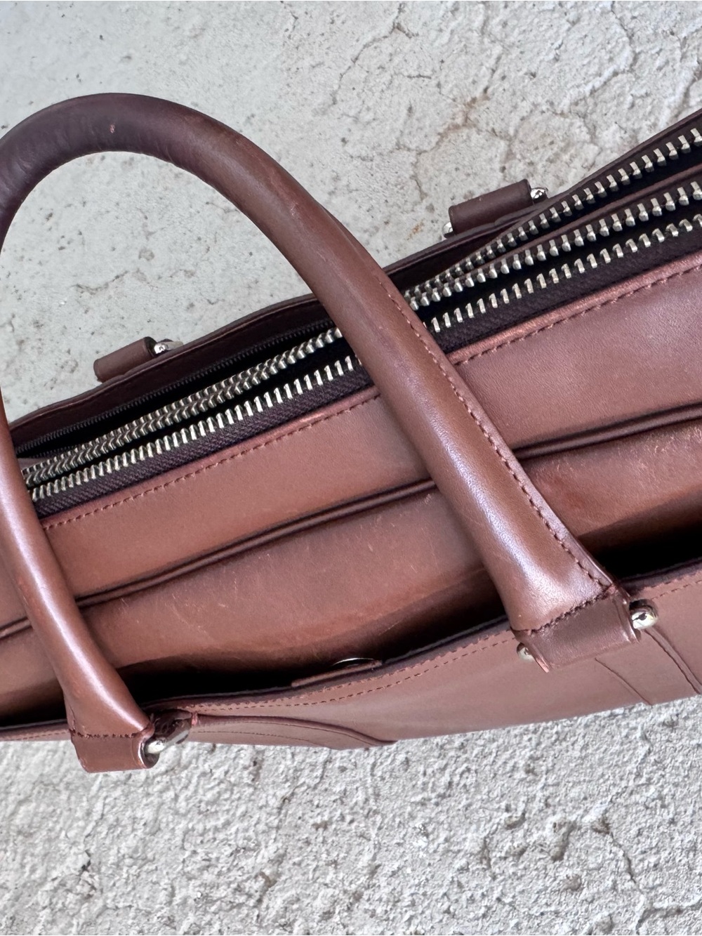 Coach Brown Leather Top-Handle Briefcase - Picture 10 of 12